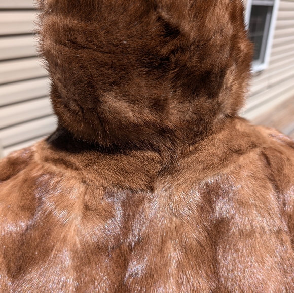 Vintage genuine mink fur jacket Shillitos fur Salon leather belt 50-60s coat - Picture 8 of 17